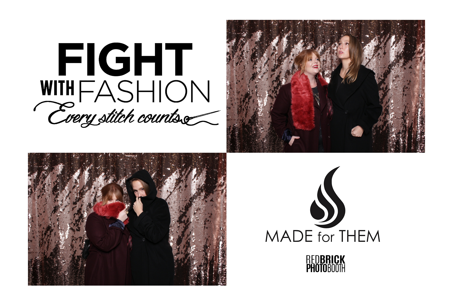 friends in photo booth at made for them charity event