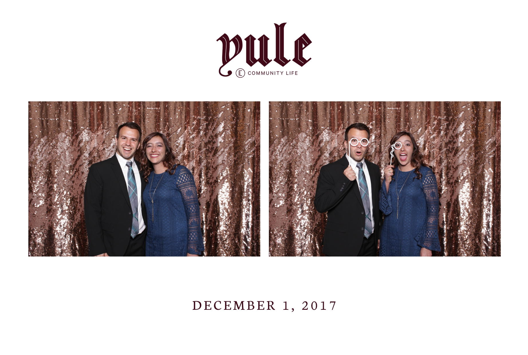 guy and girl take photo in Fresno photo booth