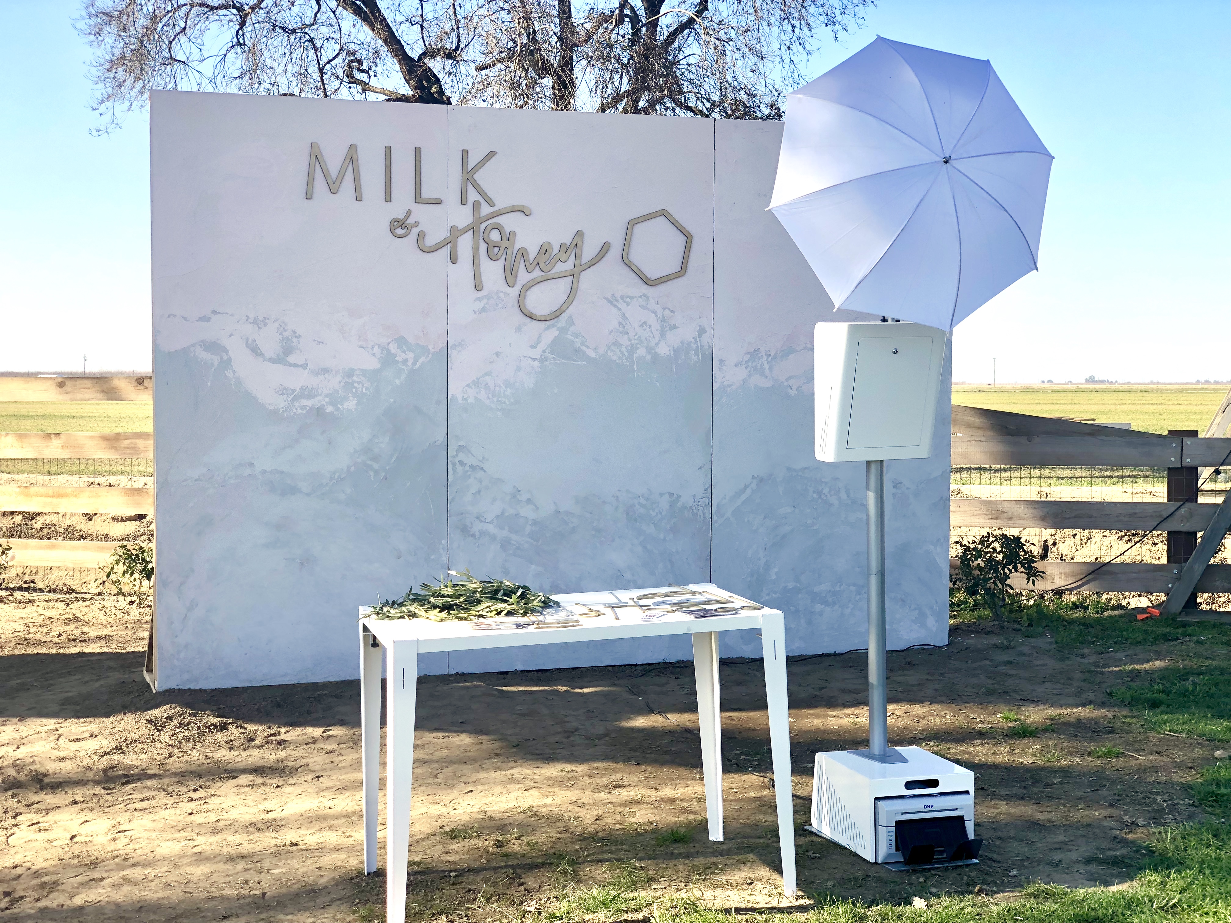 fresno red brick photo booth at milk and honey bridal show