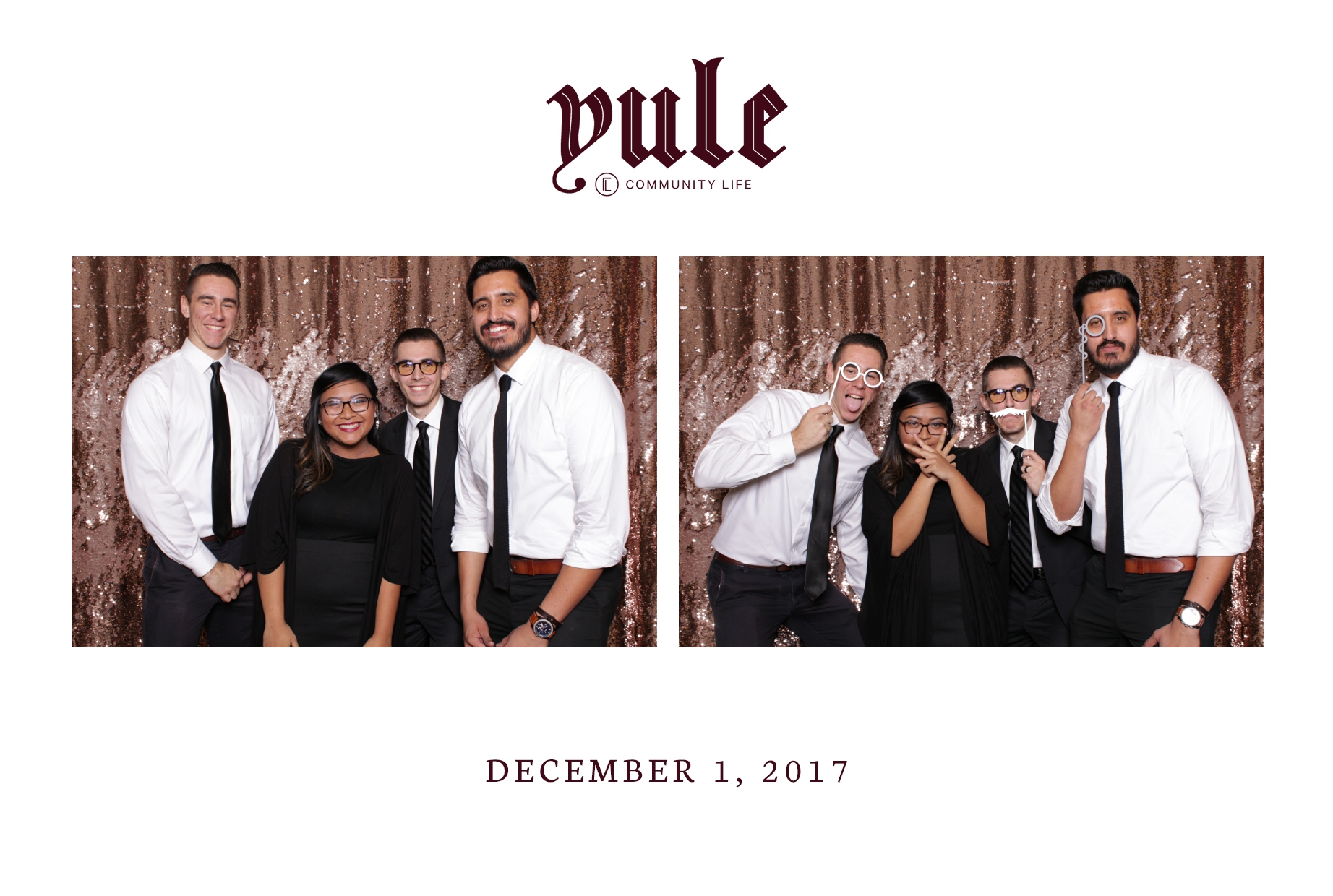 friends make silly faces at yule