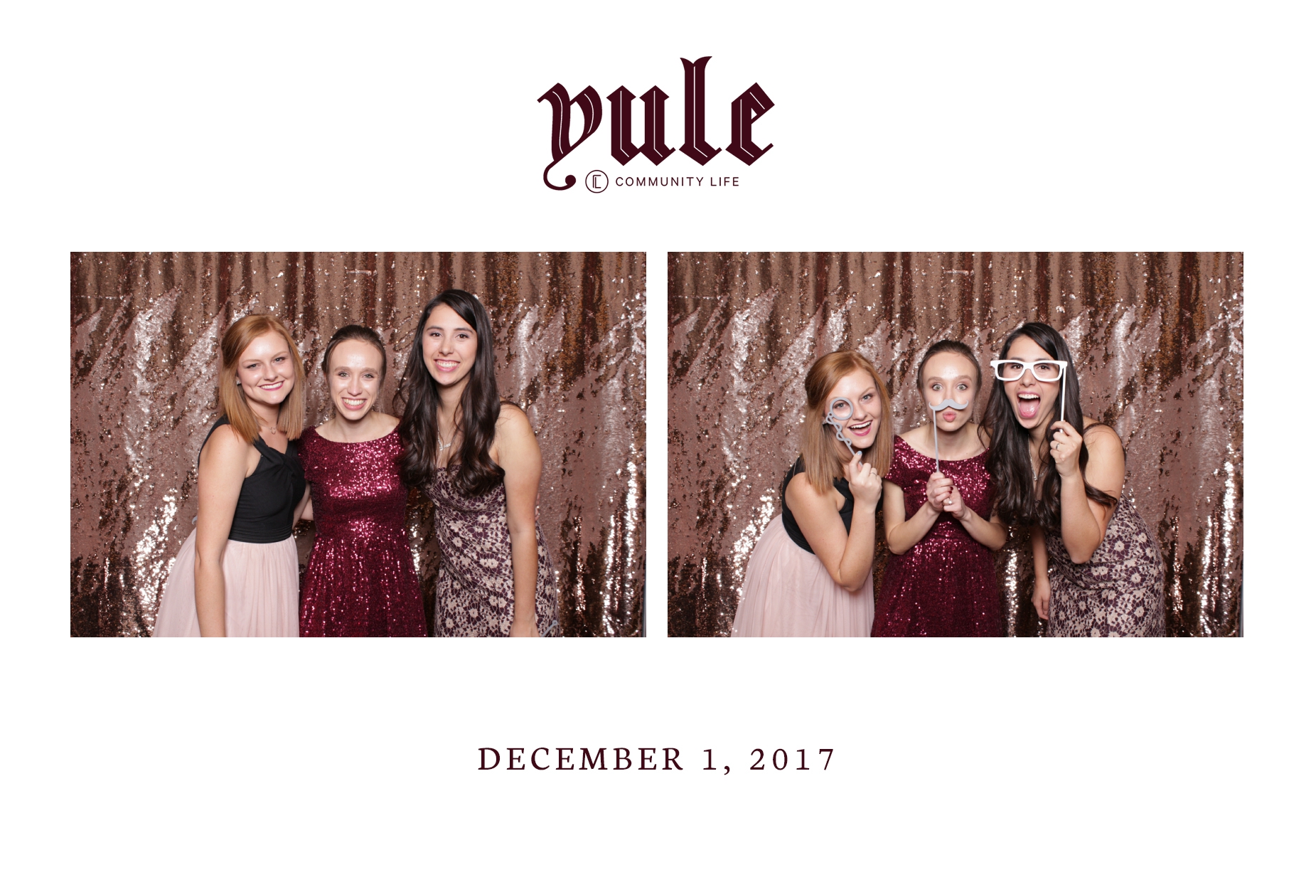 group of girl friends take photo at yule