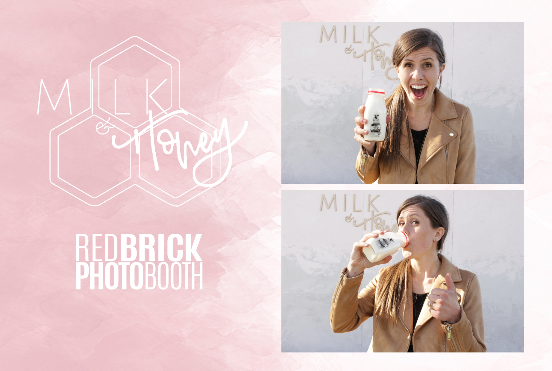 girl takes picture with milk at milk and honey