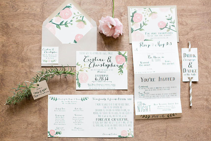 custom wedding invitations by trademark inspired featured on fresno photo booth