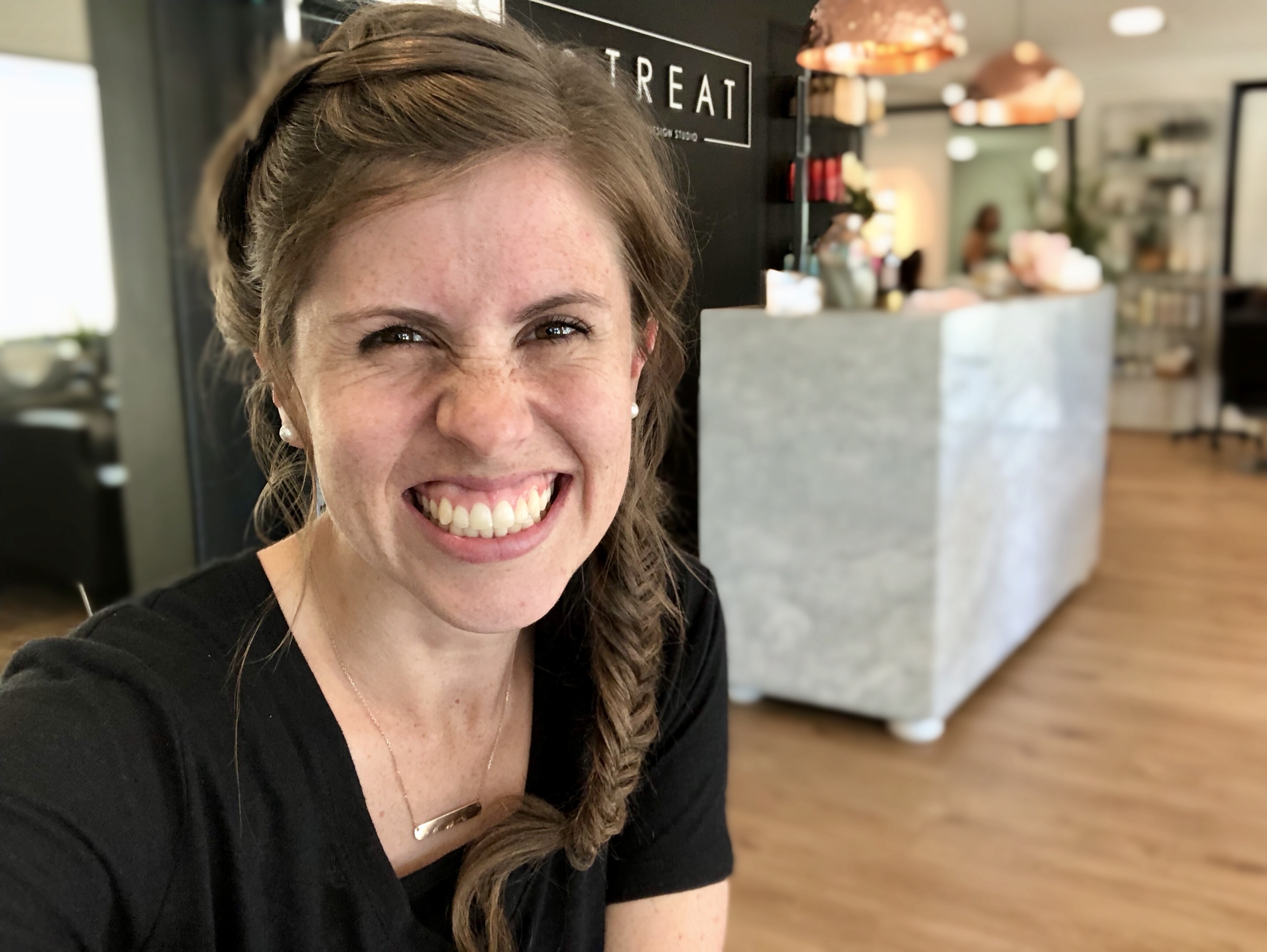 fresno photo booth owner gets her hair done at retreat clovis hair studio